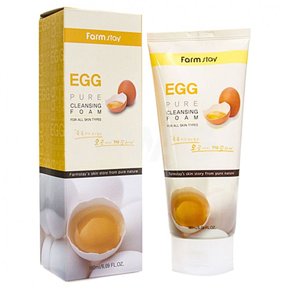 FarmStay Пенка очищающая с яичным экстрактом - Egg pure cleansing foam, 180мл