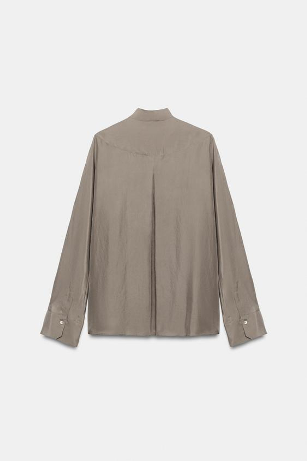 ZARA РУБАШКА ИЗ 100% ШЕЛКА — ZW COLLECTION, КОРИЧНЕВЫЙ