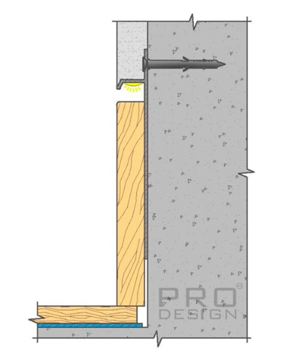 Плинтус скрытого монтажа Pro Design Universal 235 анодированный, 2700x14,5x100 мм