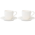 Набор чашек с блюдцами soft ripples, dual glazing, 125 мл, 2 шт.