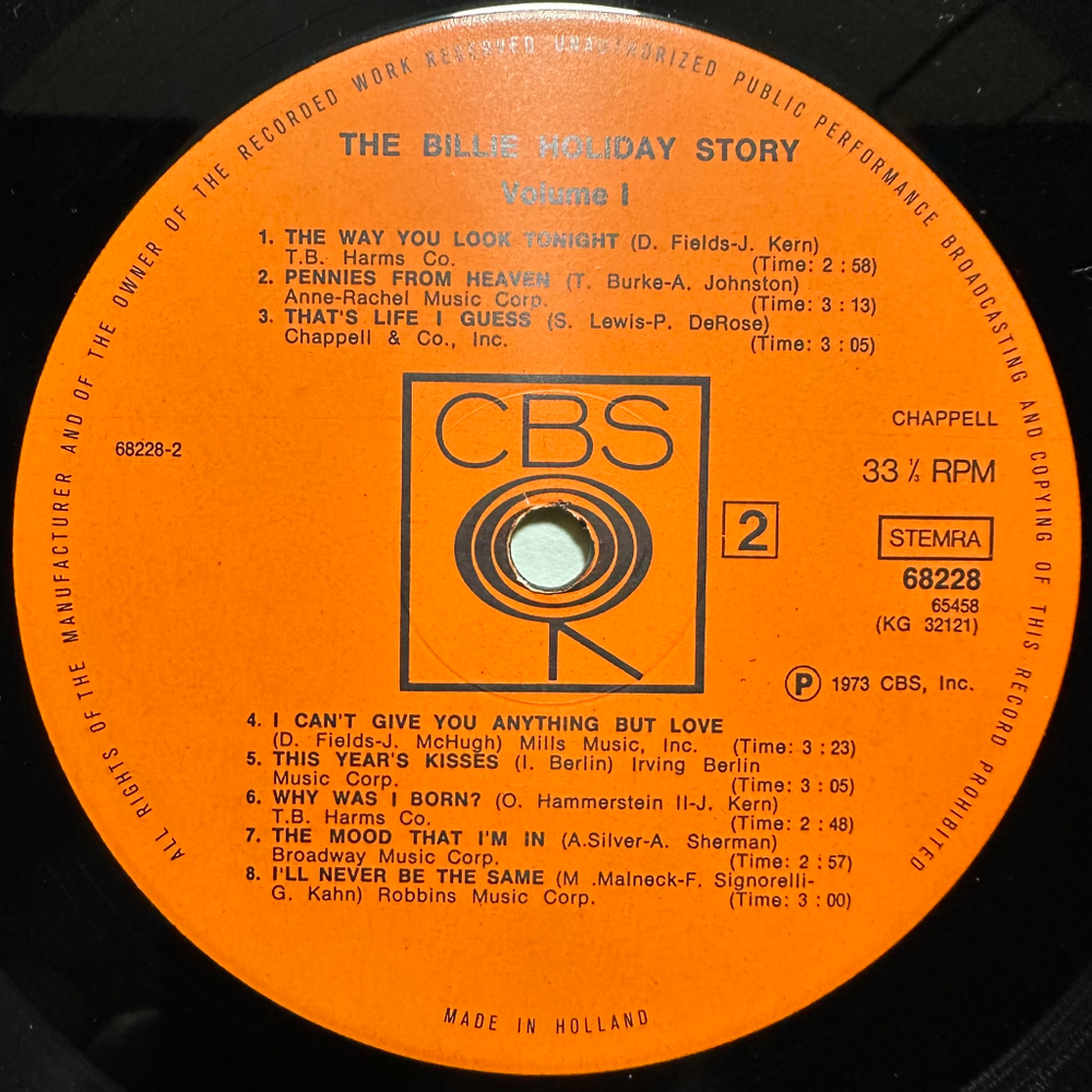 Billie Holiday - The Billie Holiday Story Volume I 2LP (Голландия 1973г.)