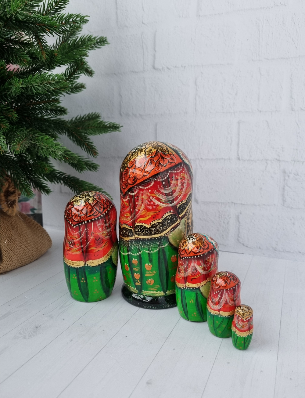 Матрешка "Виды города" 5 мест 15см