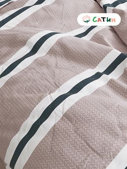 Постельное белье сатин Milky Garden "Alaska (компаньон)" 1,5-сп Наволочка 70х70 см 1 шт Простынь на резинке 90x200 см Пододеяльник 145x215 см