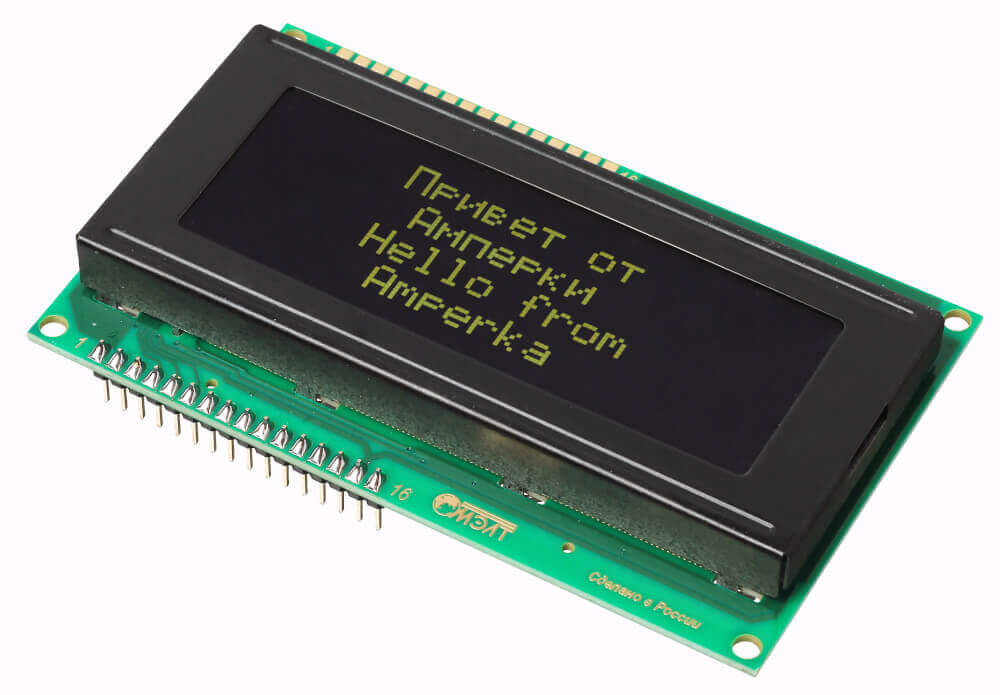 Текстовый экран 20×4 (Зелёным по чёрному)