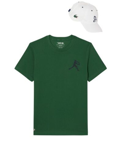 Мужская теннисная футболка Lacoste Tennis x Novak Djokovic Pack - green/navy blue