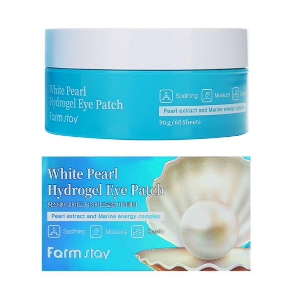 Патчи гидрогелевые для глаз с экстрактом жемчуга FarmStay White Pearl Hydrogel Eye Patch 60шт