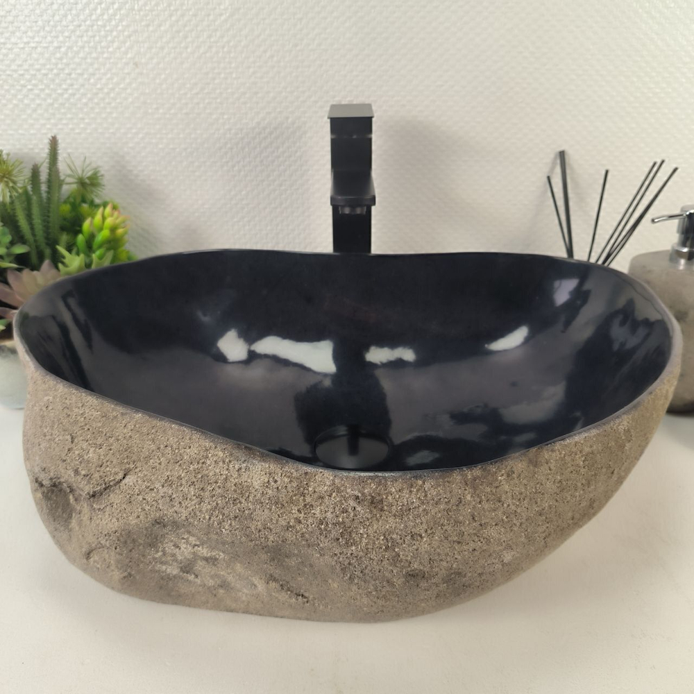 Каменная раковина из речного камня RS-05180 (55*41*15) 0862 из натурального камня