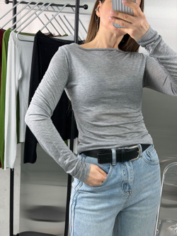 Лонгслив женский арт. 0100 цвет "серый"