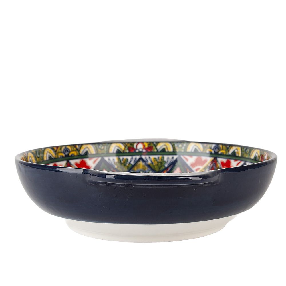 Салатник с ручками " " (синий) 25х20,5х6см v=1200мл (min6) (транспортная упаковка)