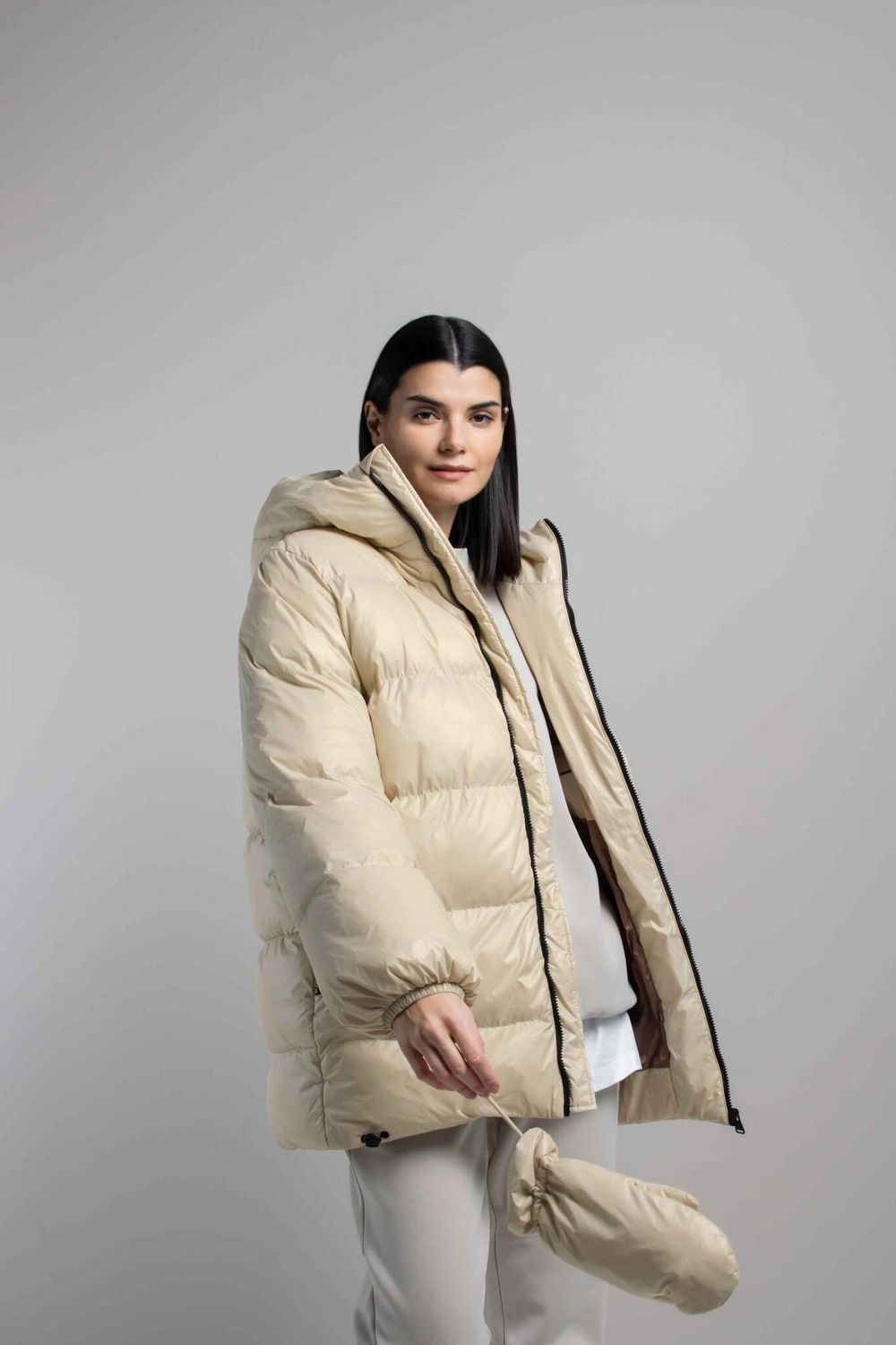 Пуховик Alexandra Talalay AW017 бежевый