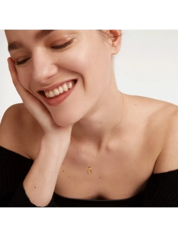 Колье Буква R серебро 925 пробы покрытое золотом