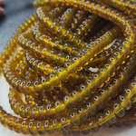 Стеклянный рондель, бусина проставка, цвет янтарный, р-р 8×4мм, цена за набор 20 шт