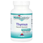 Nutricology, тимус, 0,5 г, 75 растительных капсул