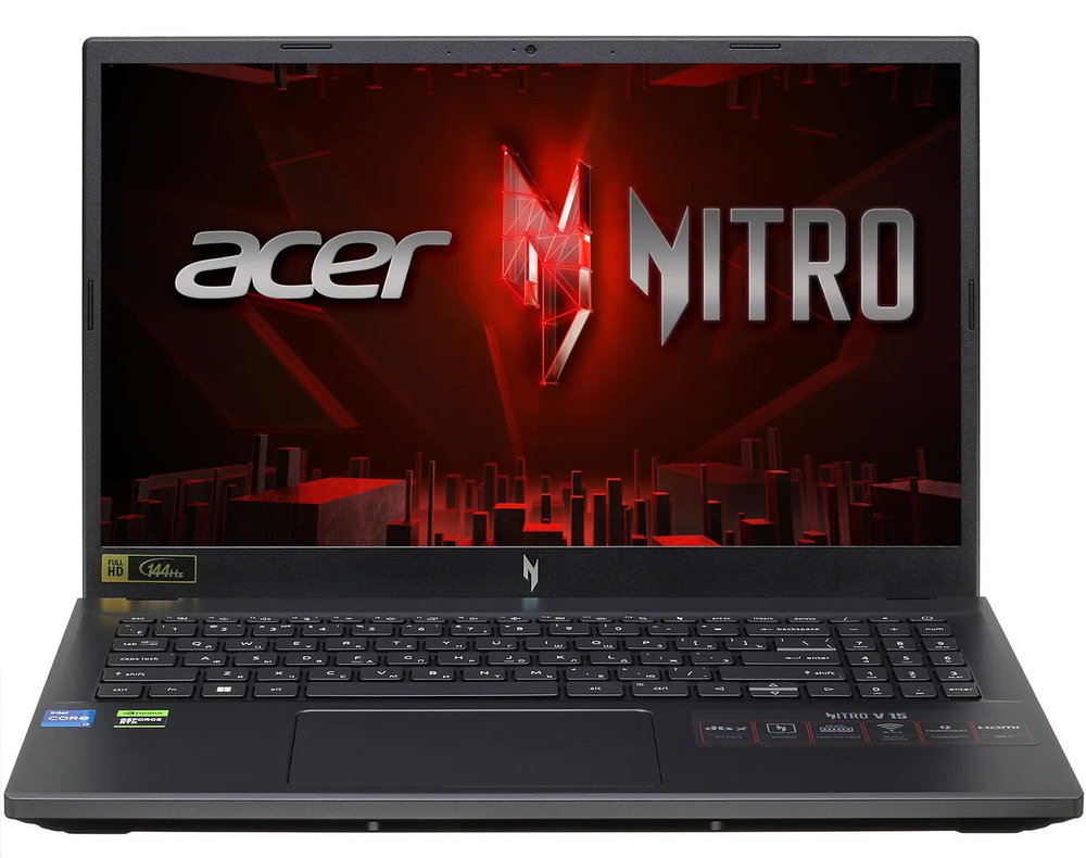 15.6" Игровой ноутбук Acer Nitro V15 ANV15, AMD Ryzen 5 7535HS (4.55 ГГц), RAM 16 ГБ DDR5, SSD 512, NVIDIA GeForce RTX 4050 (6 Гб), Windows 11 Pro, Русская раскладка