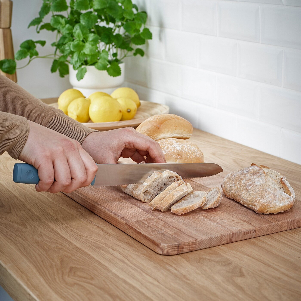 IKEA TIGERBARB  (ИКЕА ТИГЕРБАРБ)  -  Набор ножей, 3 шт, серо-бирюзовый