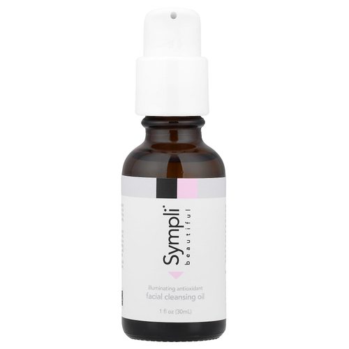 Sympli Beautiful, осветляющее и очищающее масло для лица с антиоксидантами, с маслами арганы, марулы, шиповника и апельсина, 30 мл (1 жидк. унция)