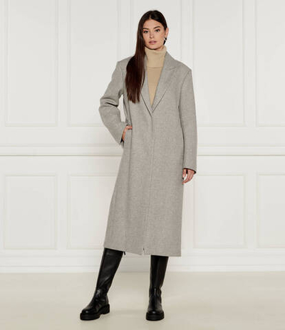 Хлопковое пальто BOSS BLACK - серый(50524472)