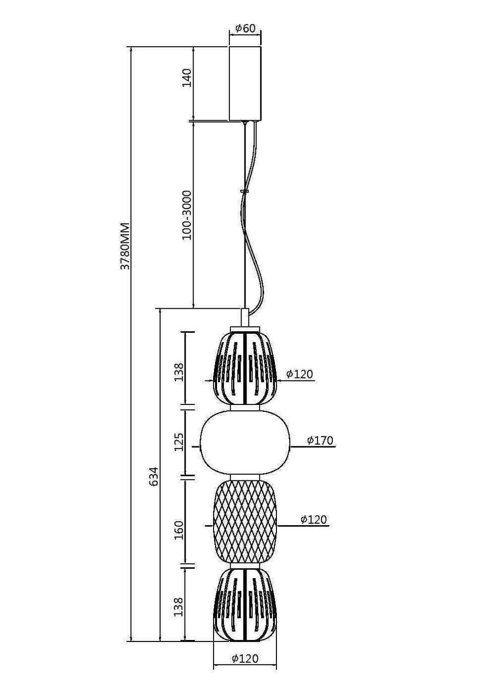 Светильник подвесной светодиодный Maytoni   MOD267PL-L32CH3K