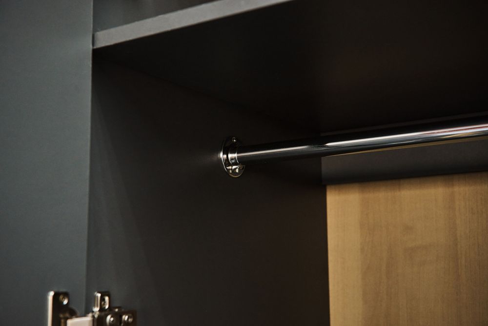 Коллекция Стокгольм Шкаф угловой (380) Серый Графит/Графит Глянец (Набор)