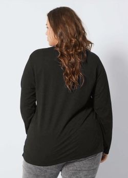 Лонгслив 17214 черный в рубчик