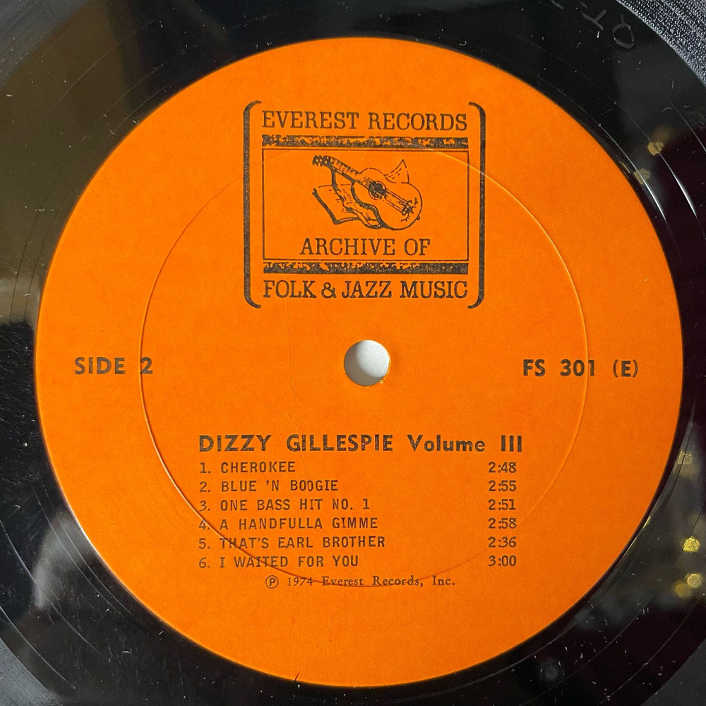 Винтажная виниловая пластинка LP Dizzy Gillespie Volume III (USA 1974) Melancholy Baby