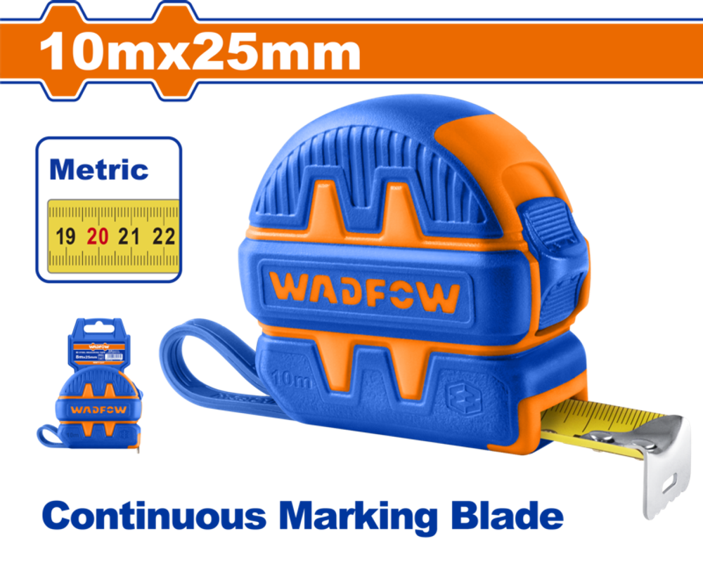 Рулетка 10м х 25мм (6/36) WADFOW WMT1251