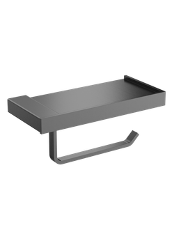 Держатель для туалетной бумаги STWORKI Дублин S41345GB настенный, вороненая сталь, с полкой