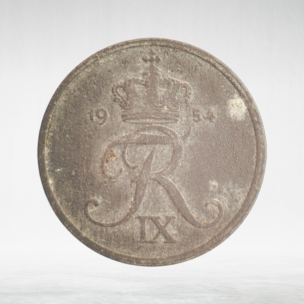 Denmark, 2 Øre - Frederik IX, 1954, VF