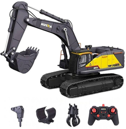 Радиоуправляемый экскаватор серый HUI NA TOYS масштаб 1:14 2.4G - HN1594-GREY