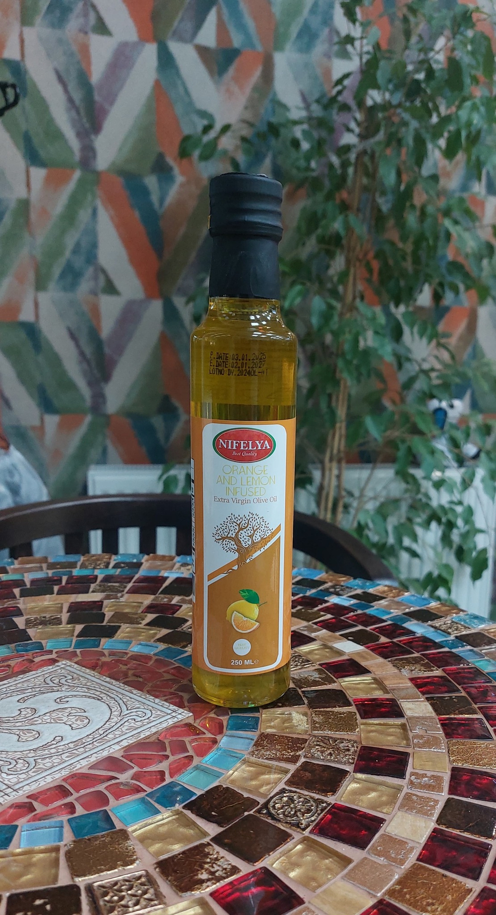 Масло оливковое extra virgin "NIFELYA " С АПЕЛЬСИНОМ И ЛИМОНОМ, 250мл, (стекло)