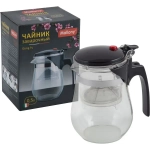 Чайник заварочный с кнопкой GUNG FU, объем-500 мл, стеклянный
