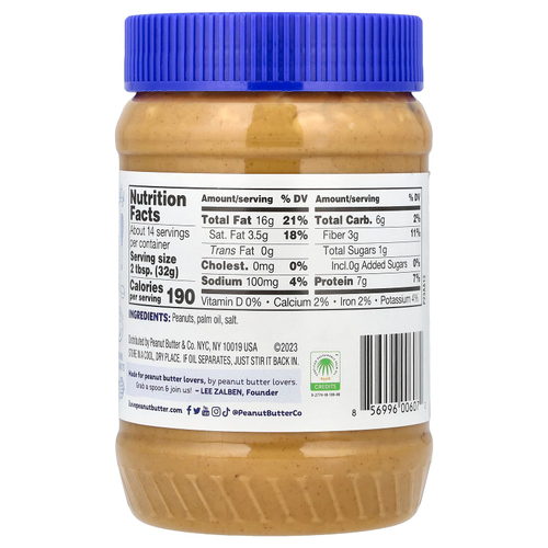 Peanut Butter & Co., Simply Crunchy, арахисовая паста, без добавления сахара, 454 г (16 унций)