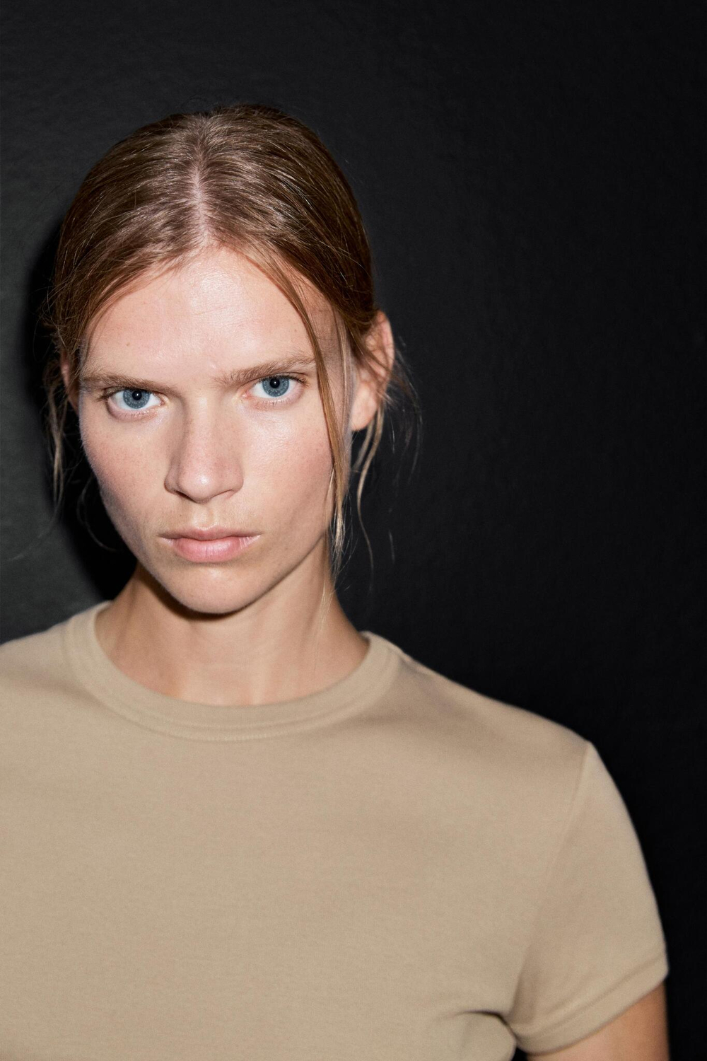 Massimo Dutti Футболка с коротким рукавом из 100% хлопка, дымчатый