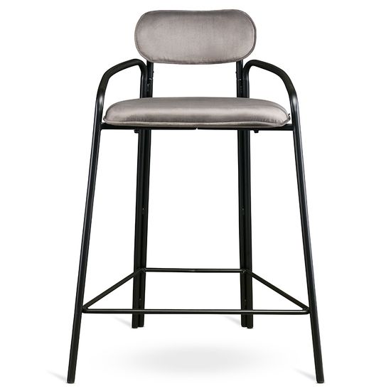 Стул полубарный ror, round, велюр, черный/серый