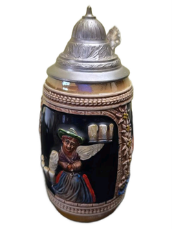 Кружка пивная (керамика с оловянной крышкой) Gerz