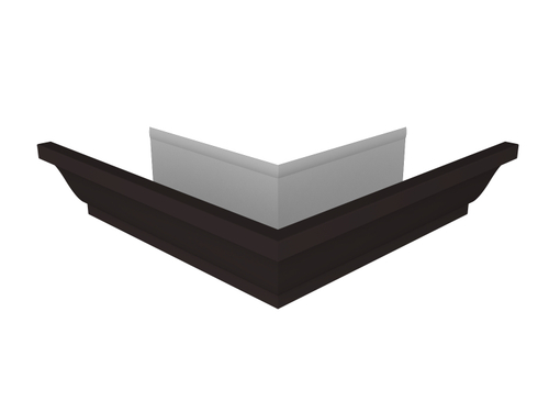 Угол желоба со сварным швом внешний Vortex Lite Matt 130мм RAL 9005 черный