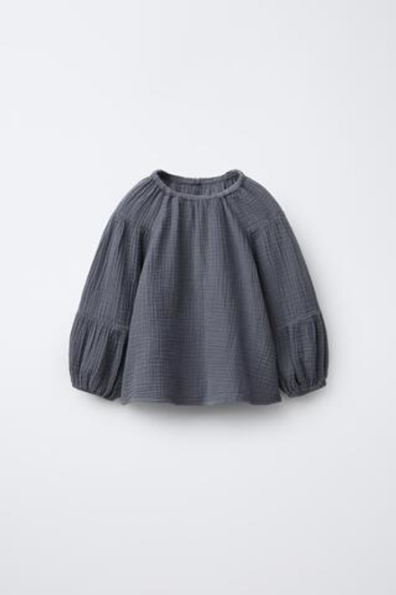 ZARA РУБАШКА ИЗ БАМБУКА, АНТРАЦИТОВО-СЕРЫЙ