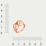 Кольцо женское из красного золота 585 пробы без вставок (арт. К-4114)
