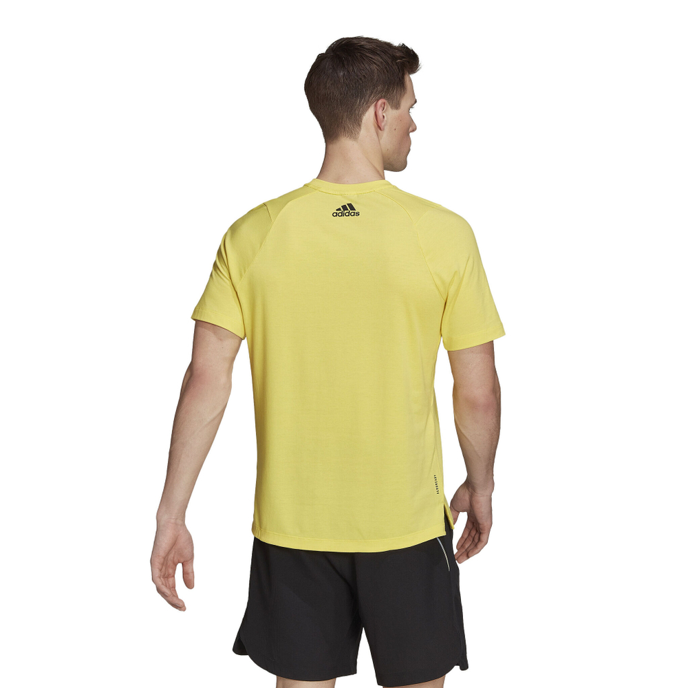 Мужское теннисное поло adidas Icons 3 BAR T-Shirt Men - Yellow