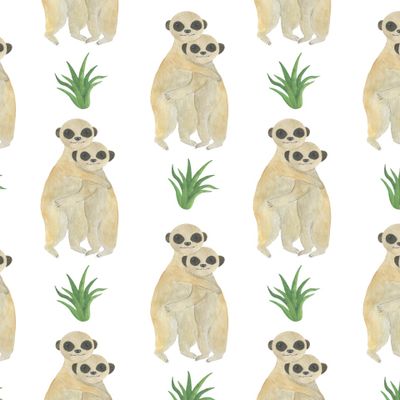 Сурикаты акварель