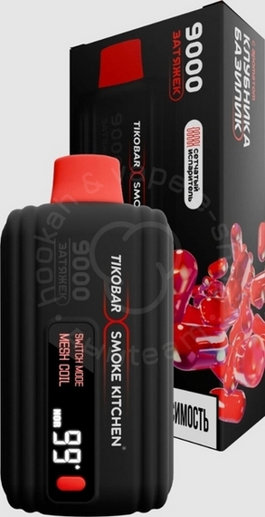 Одноразовая ЭСДН «Tikobar x Smoke Kitchen SOLO X 9000» с ароматом Клубника Базилик