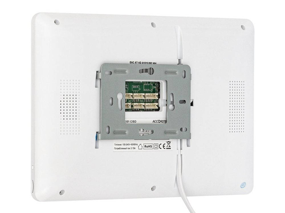 AT-VDA101C/SD WH Монитор домофона цветной с функцией «свободные руки» AccordTec