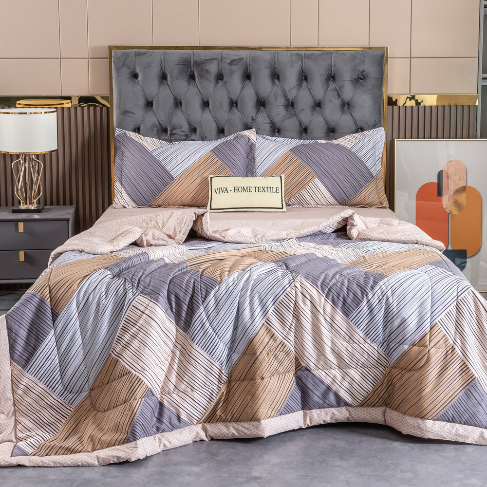 Комплект постельного белья Сатин с Одеялом 100% хлопок на резинке OBR115