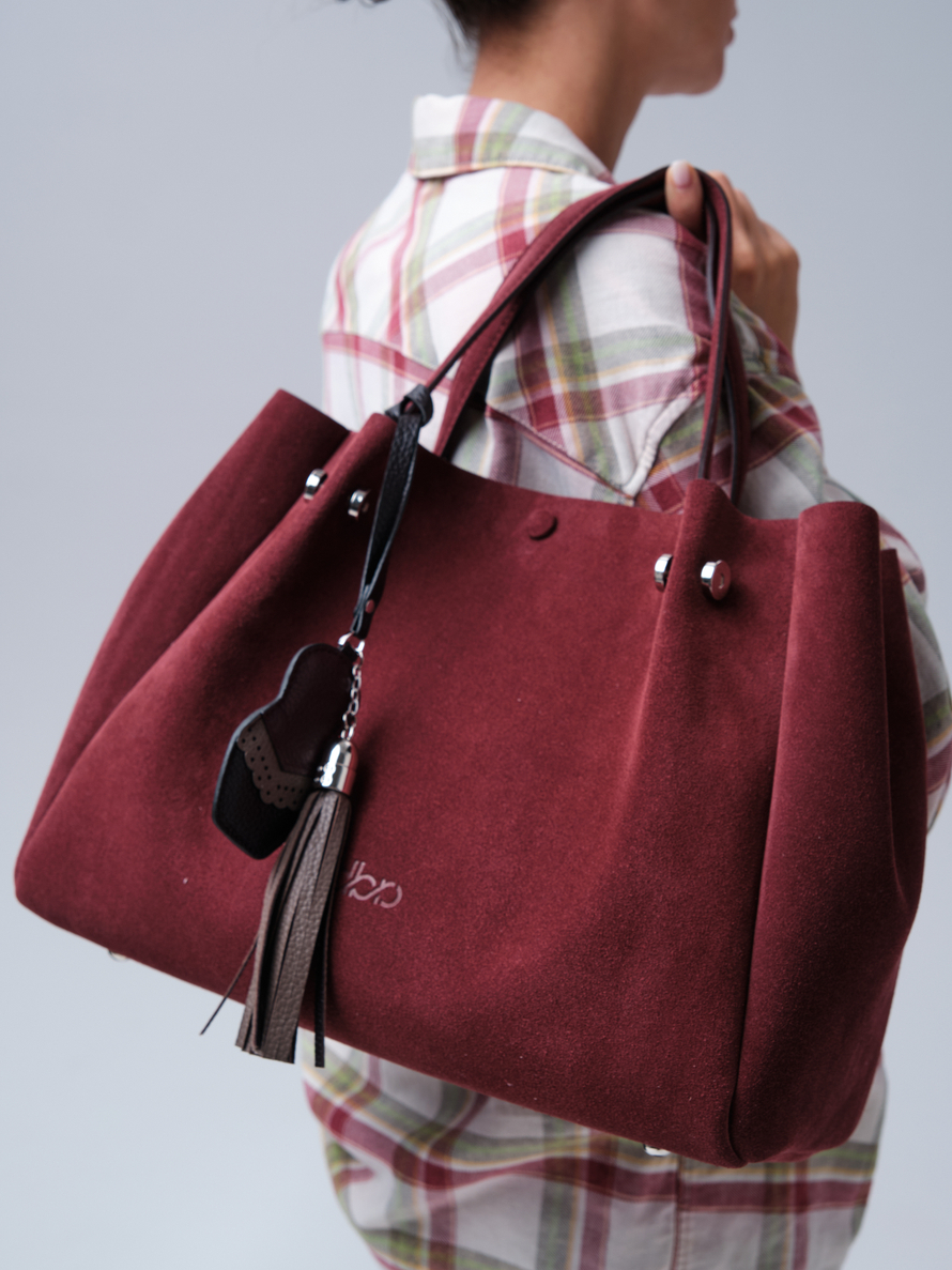 Замшевая сумка с матрешкой Vasilisa DBR 31210 махагон