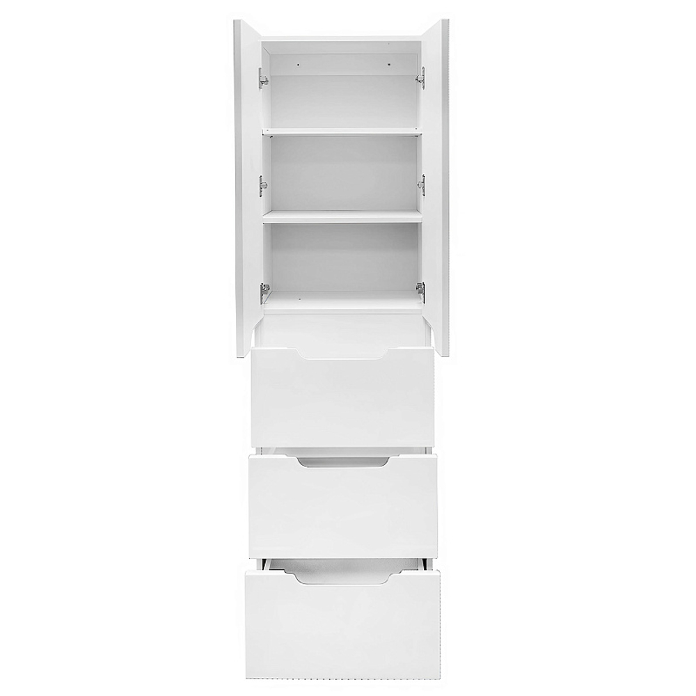 Пенал напольный Azario KANTRI 50/3 500х35х1900, белый глянец (CS00097266)(CS00097265)