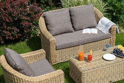 "Кон Панна" лаунж-зона из искусственного ротанга, цвет соломенный