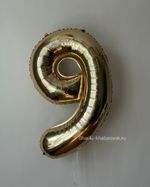 К Шар 40''102 см "Цифра 9" Белое золото (БГ-60)