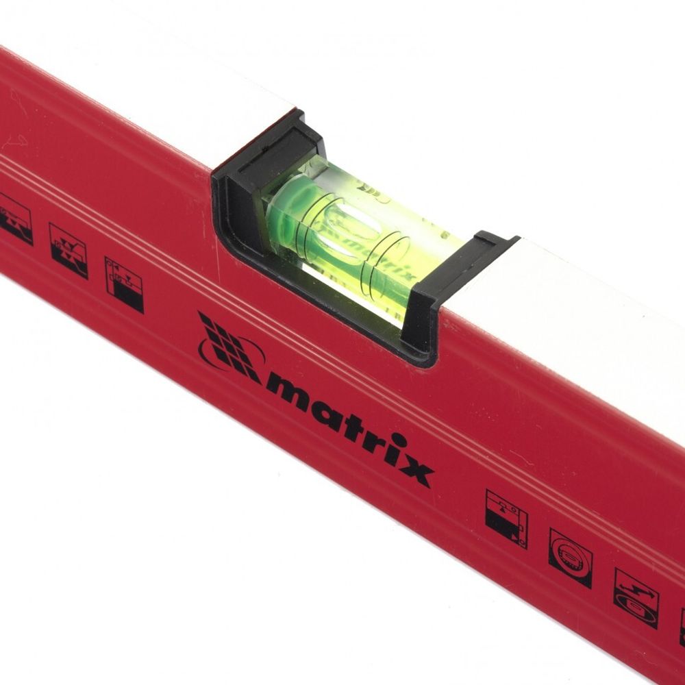 34704 Уровень алюминиевый магнитный, 400мм, фрезерованный, 3 глазка (1 зеркальный), усиленный/ Matrix