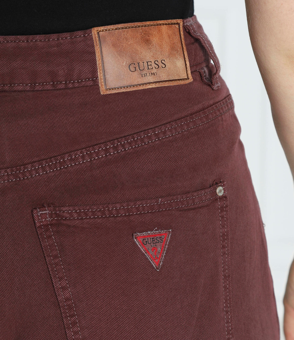 джинсы mom jean GUESS - бордовый(W2GA21 WDP85)
