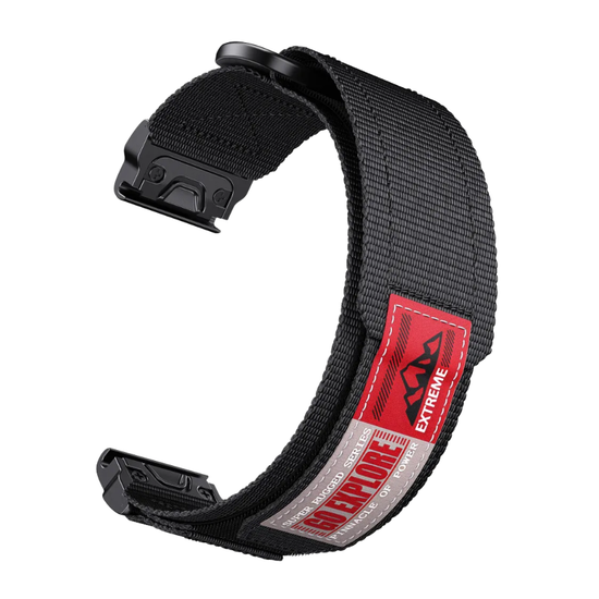 Нейлоновый ремешок 22 мм для Garmin (циферблат 47 мм) QuickFit на липучке (Черный)